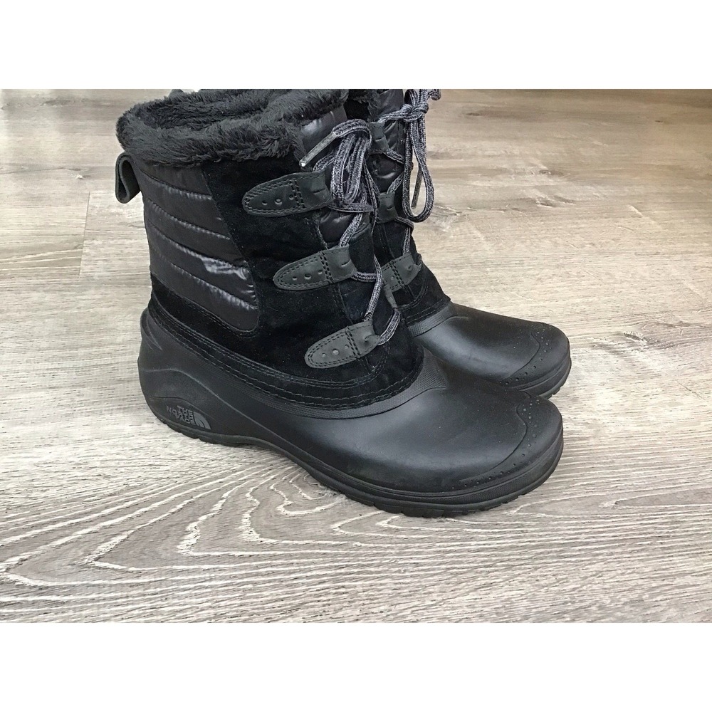 The North Face Shellista Snow Boots Womens Size 9.5 Black Laced Insulated Winter